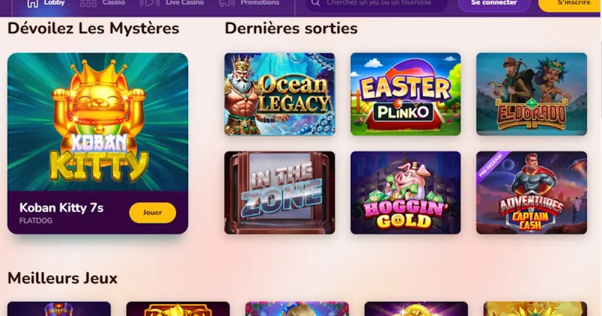 Wild Sultan Casino — Lobby de jeux